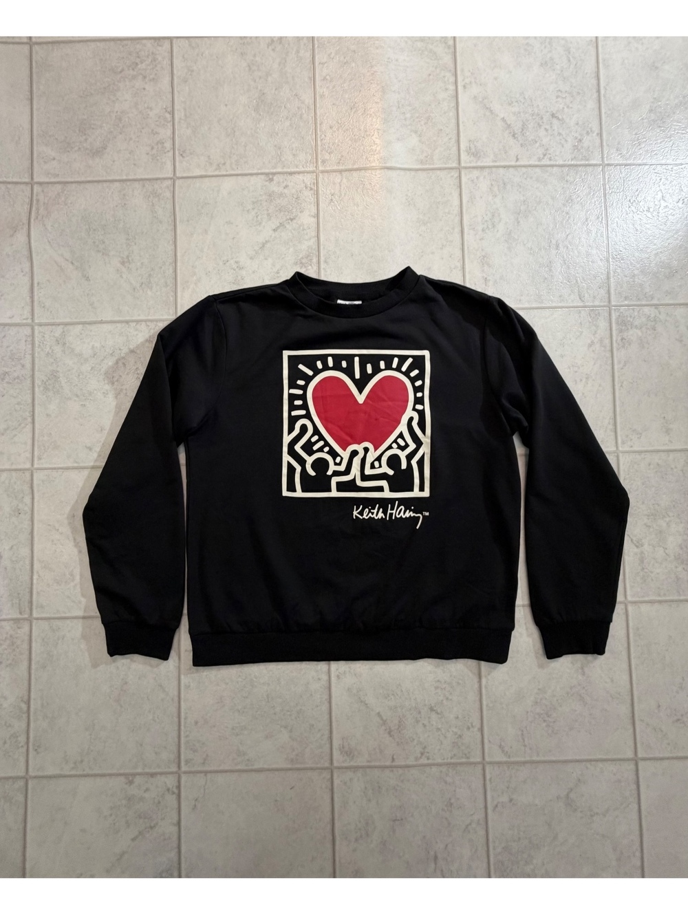 Keith Haring black crewneck sweatshirt size S